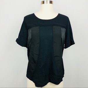 J. Crew black shirt with mesh detail